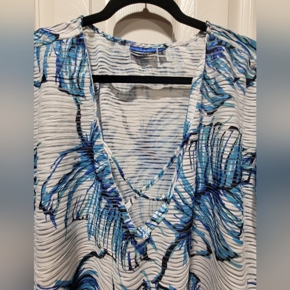 Apt. 9 3X Floral Razor Front Midi Coverup Duster Beachy Summer - Picture 3 of 7